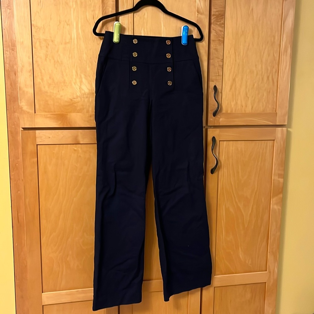 Lauren Ralph Lauren Navy button front pant size 4
